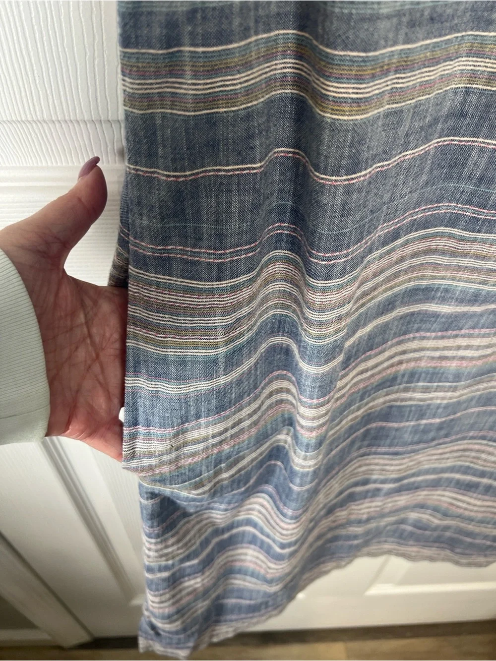 Talbots factory striped cotton sleeveless shift summer dress size 12